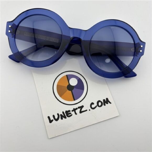 Cutler & Gross 1377 Blue Round Sunglasses - Picture 1 of 2